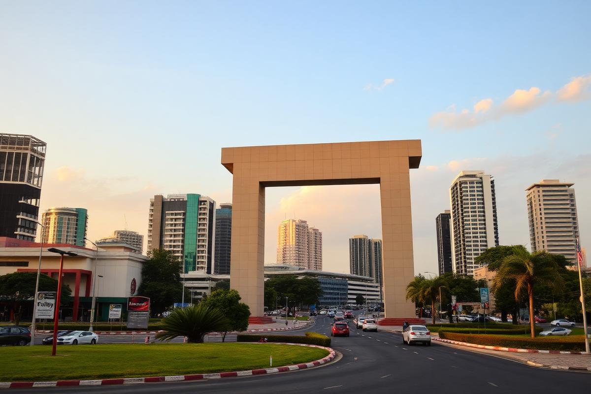 Arche de l'Indépendance et centre-ville d'Accra