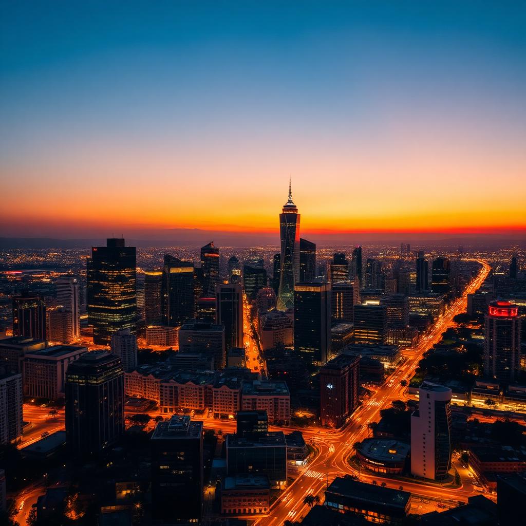 Skyline de Johannesburg, capitale financière sud-africaine
